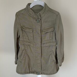 Zara Green Twill Coat Size 4